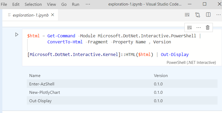 HTML Table rendering in VS Code